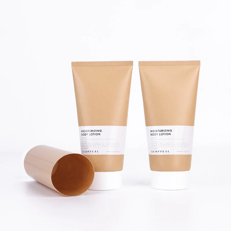 Biodegradable Eco Friendly Craft Paper Cosmetic Packaging Squeeze Tube for bb Cream Shower Gel Container