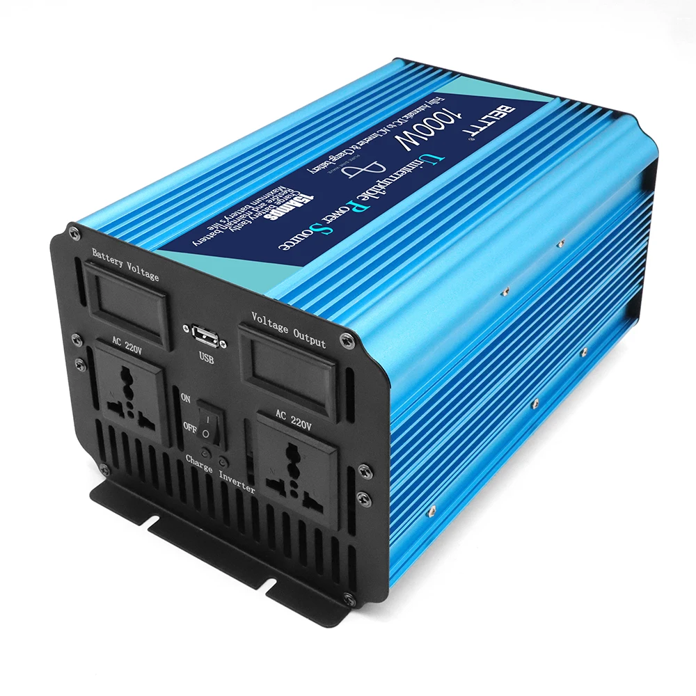 DC to AC Rechargeable UPS 1000w inverter with battery charger UPS