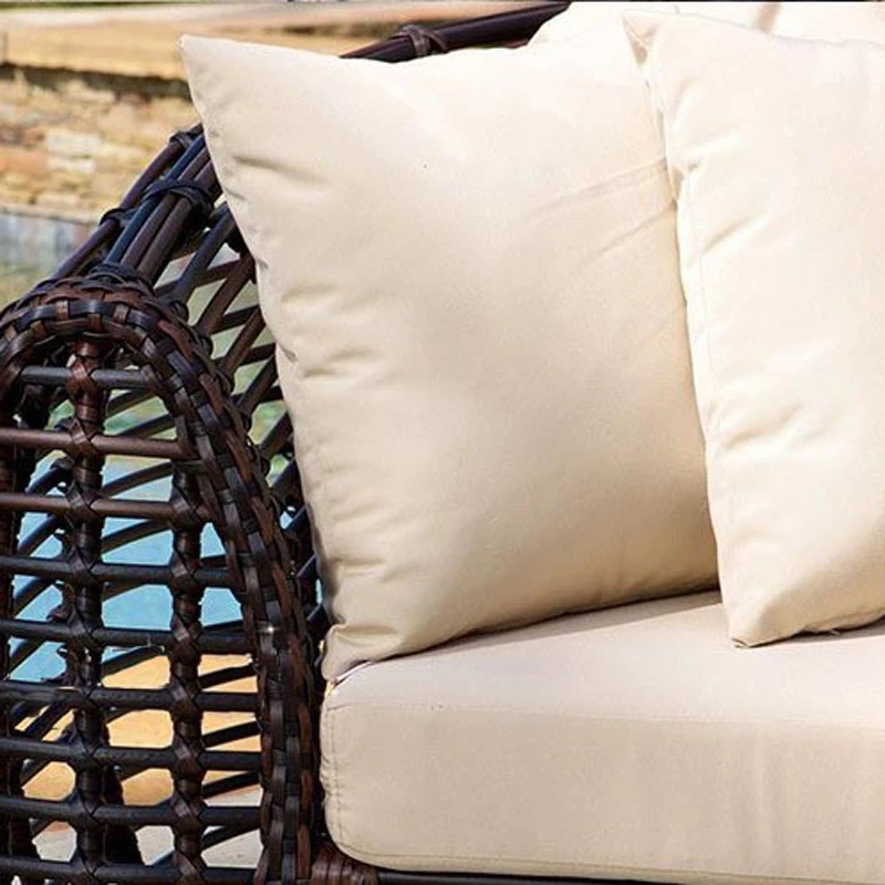 Luxury design outdoor patio furniture teak wood sofa cushion set with coffee table cushion for hotel garden