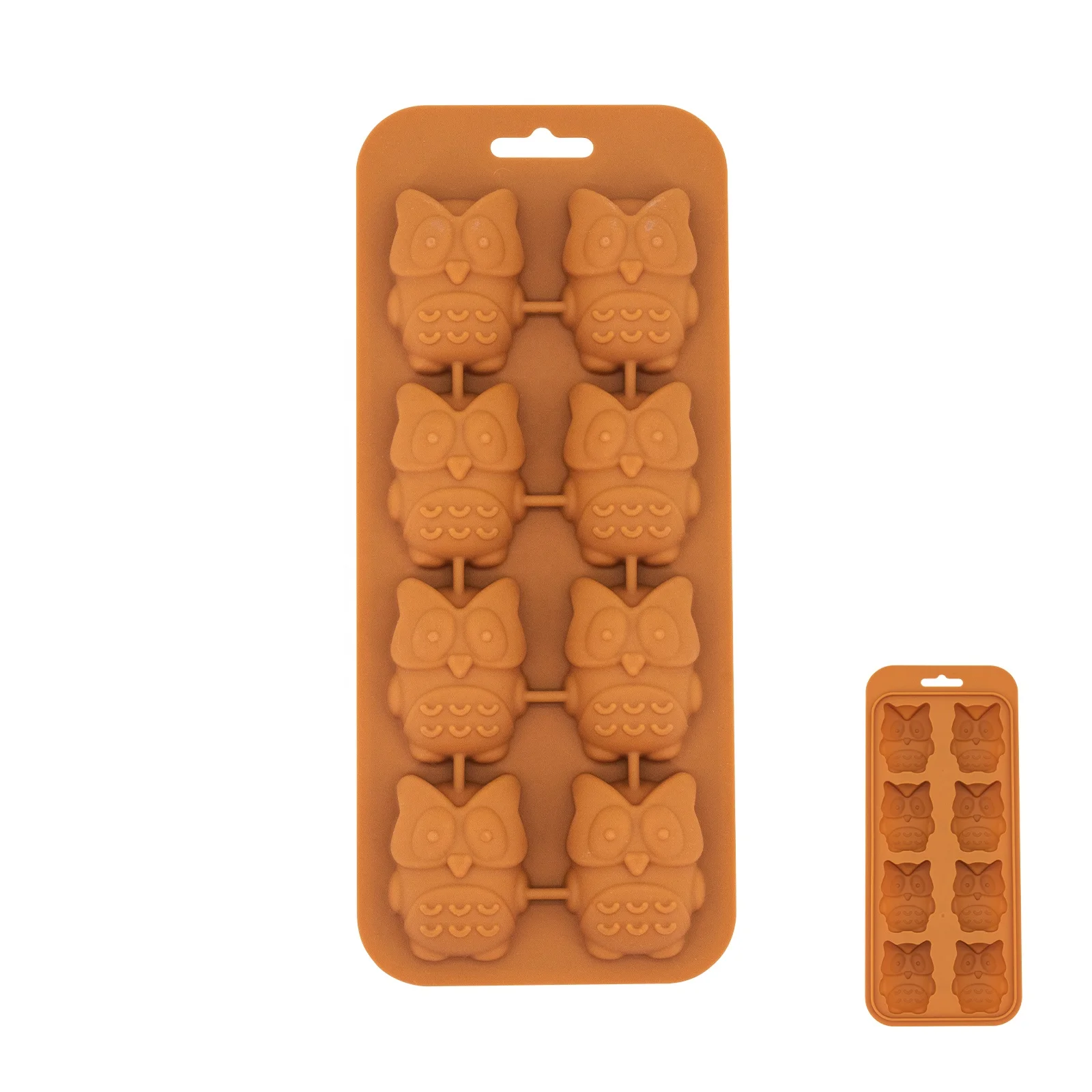 Custom silicone mold with removeable lid for ice cube tray halloween pumpkin owl ghost animal mold for chocolate jelly candy