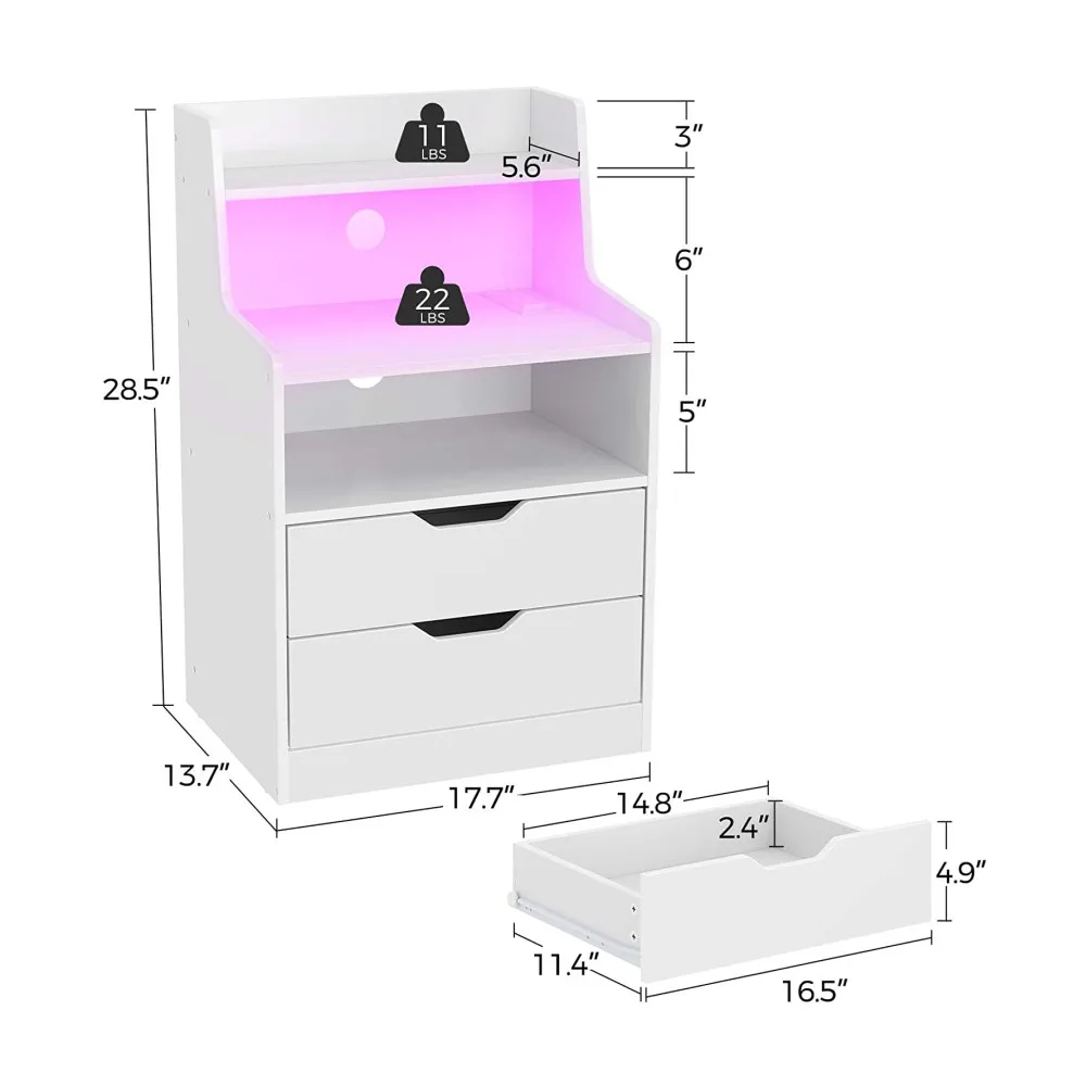 Keen price professional cabinet modern smart end table night stand bedside table with wireless usb charging for bedroom