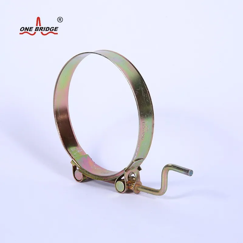 European-Style Steel Pipe Clamp Zinc Handle Type Strong Hose Clamp Throat Hoop