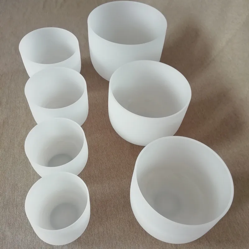 Quartz Glass Frosted Chakra Crystal Singing Bowl