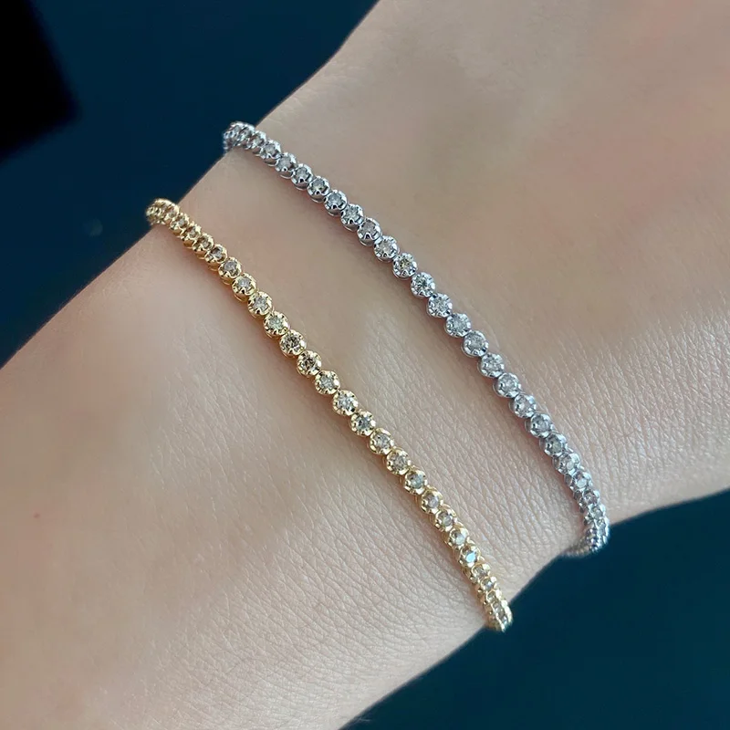 CMB003 1ct 18 Karat Gold Natural Diamond Bracelet Yellow Gold White Gold Tennis Bracelet Customized Luxury Jewelry