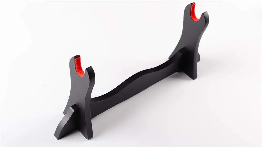 Wholesale Factory Wood Saword Display 1 Layer Black Wood Katana Stand