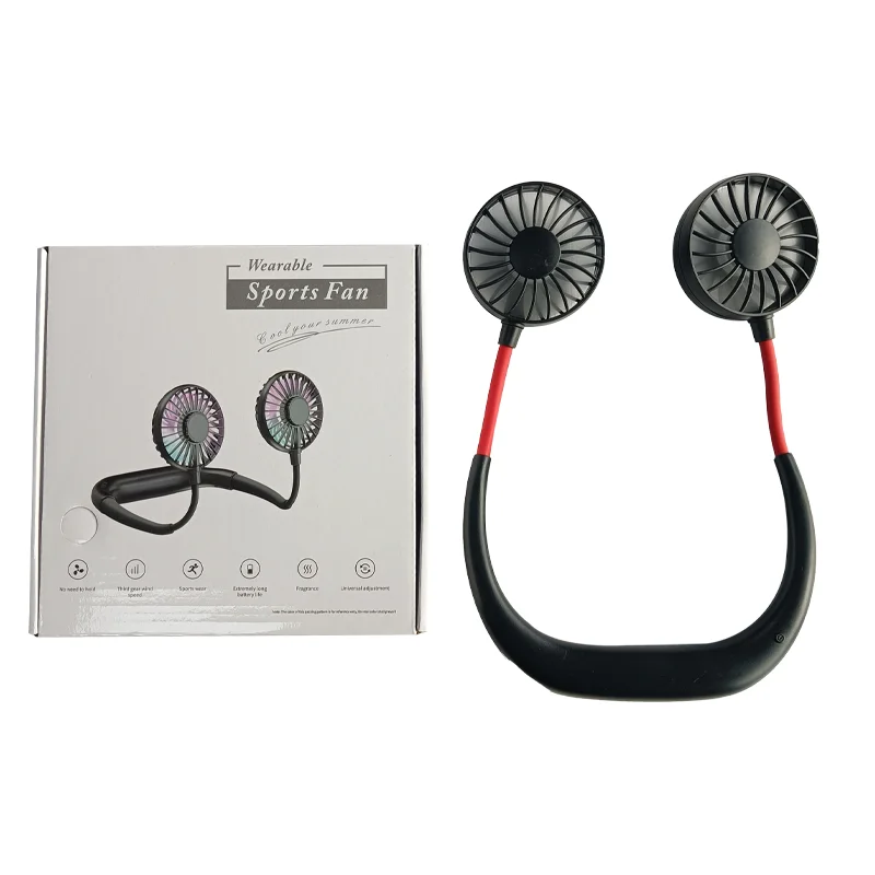 The first generation sports portable fan super long life lazy people hanging neck quiet small fan