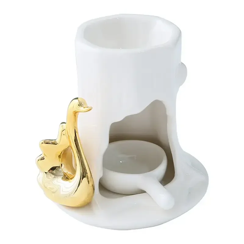 Ceramic Gold Animal Tea Light Candle Holder Essential Oils Warmer Aromatherapy Furnace Incensor Fragrance Oil Burner