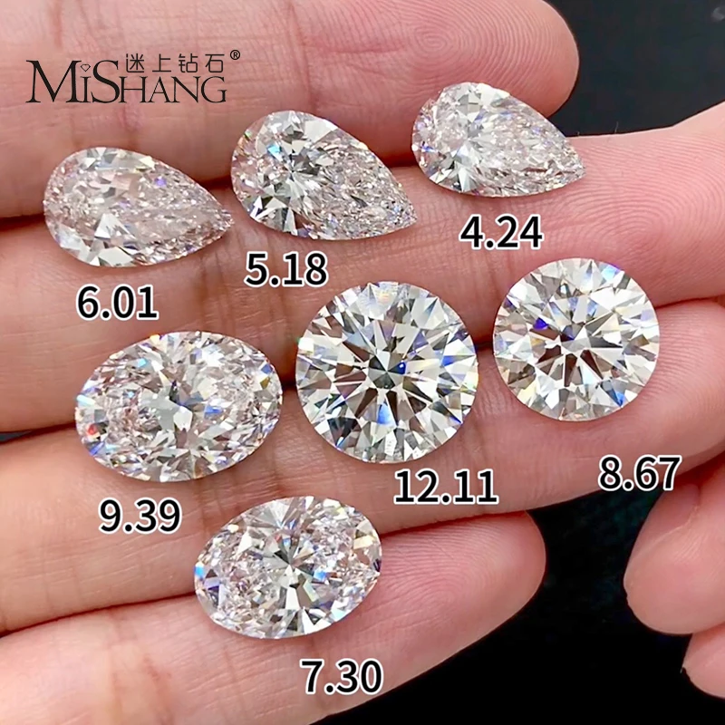 Mishang DEF VVS Color 1CT 1.5CT 2CT 3CT 4CT 5CT Loose Stone Hpht Cvd Wholesale IGI GIA Certified Fancy Shape Lab Grown Diamond