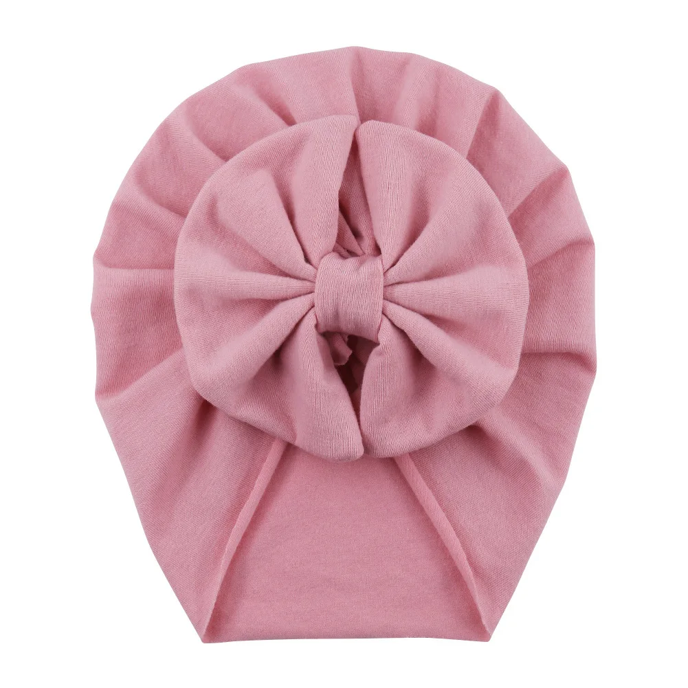 Wholesale cheap Solid color baby turban Lovely baby turban headbands Elastic girl ruffle bow turban baby