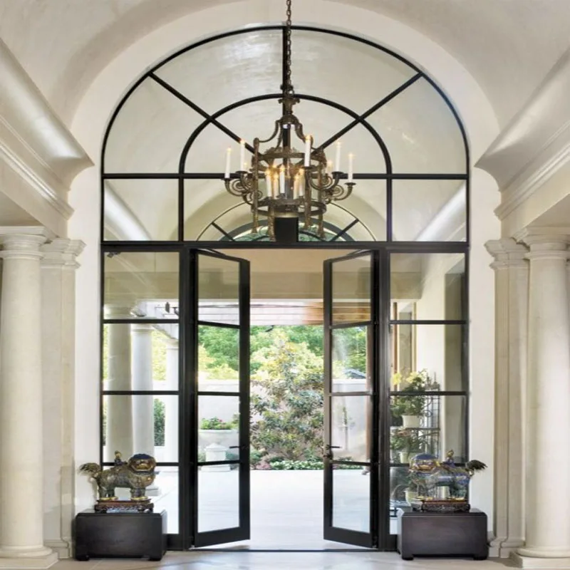 
Factory customized thermal break aluminum alloy arched double door 