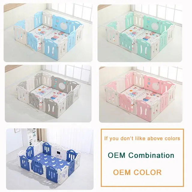 2024 toddler dubai foldable plastic kids baby playard safety playpen game board fence with mat for baby foldable