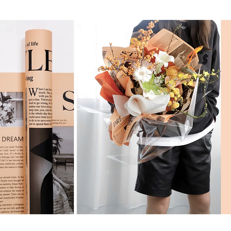 New Arrival Wrapping Paper Custom English Printed Parchment Greaseproof Paper For Bouquet