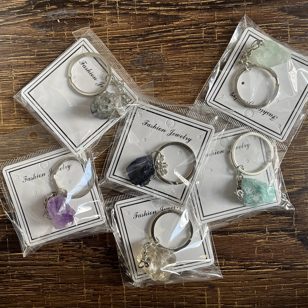 Natural Healing Crystals Stones Key Chain For Gift
