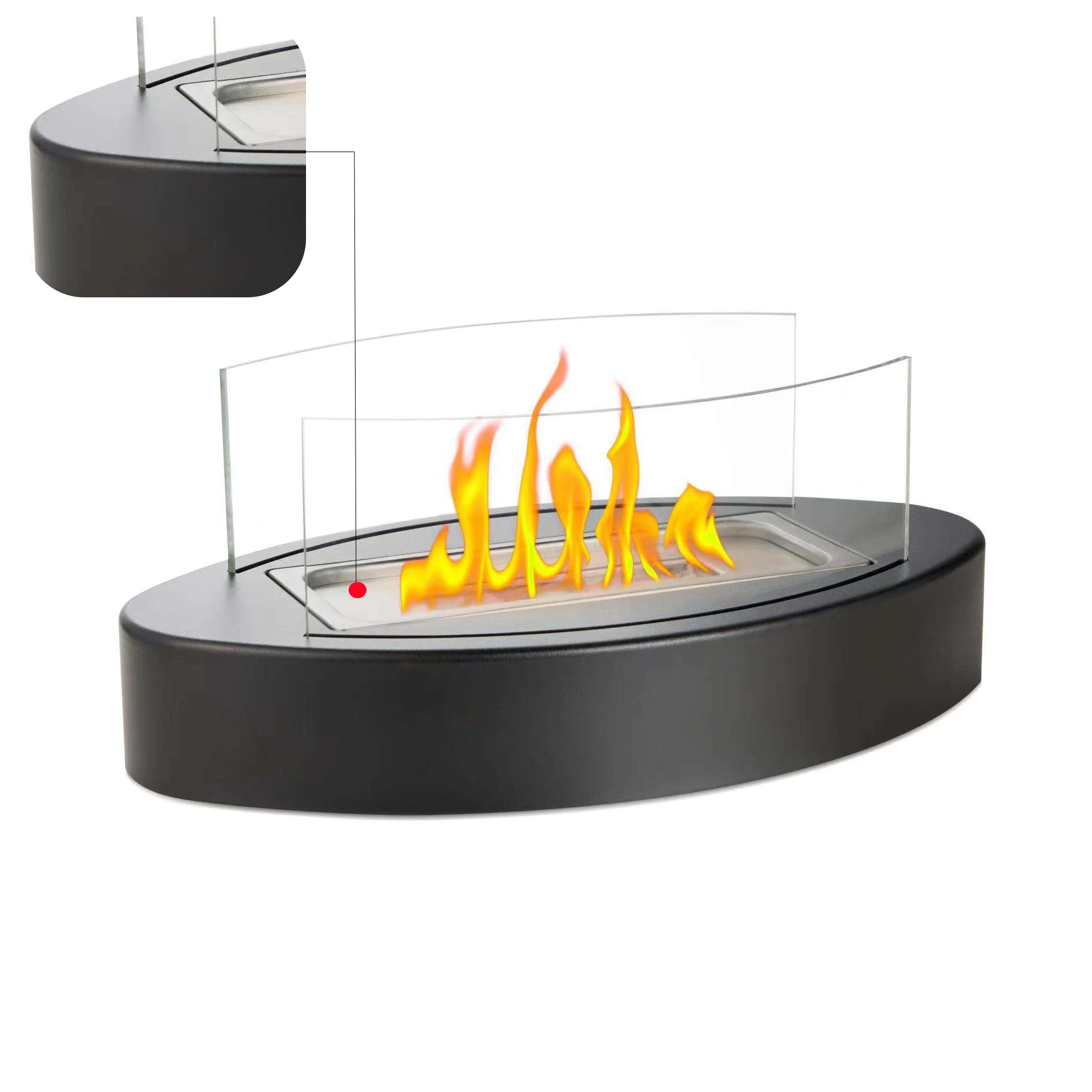 Factory direct sales metal ethanol fireplace round portable tabletop fire pit oil lamp outdoor heaters mini smokeless fire pit