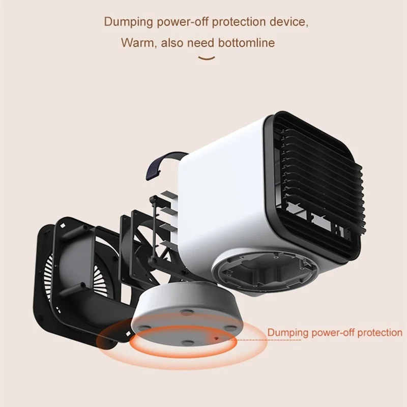 
Smart Timing Shaking Head Electric Heater Mini PTC Room Portable Home Fan Heater for Bathroom Bedroom with Cold Air Warm Air 