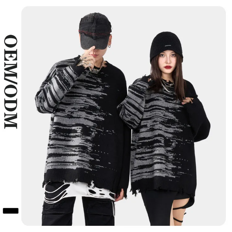 Casual korean long luxury party traditional clothes sets african gradient pullover sweater outfits matching couple clothing