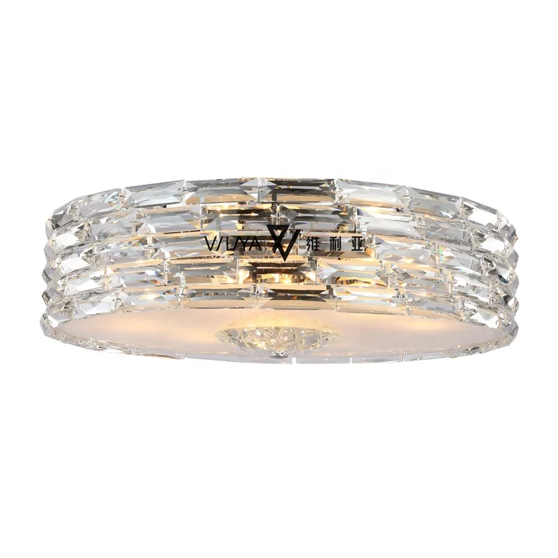 Hot Chrome exquisite crystal Round home Luxurious ceiling lamp for living room