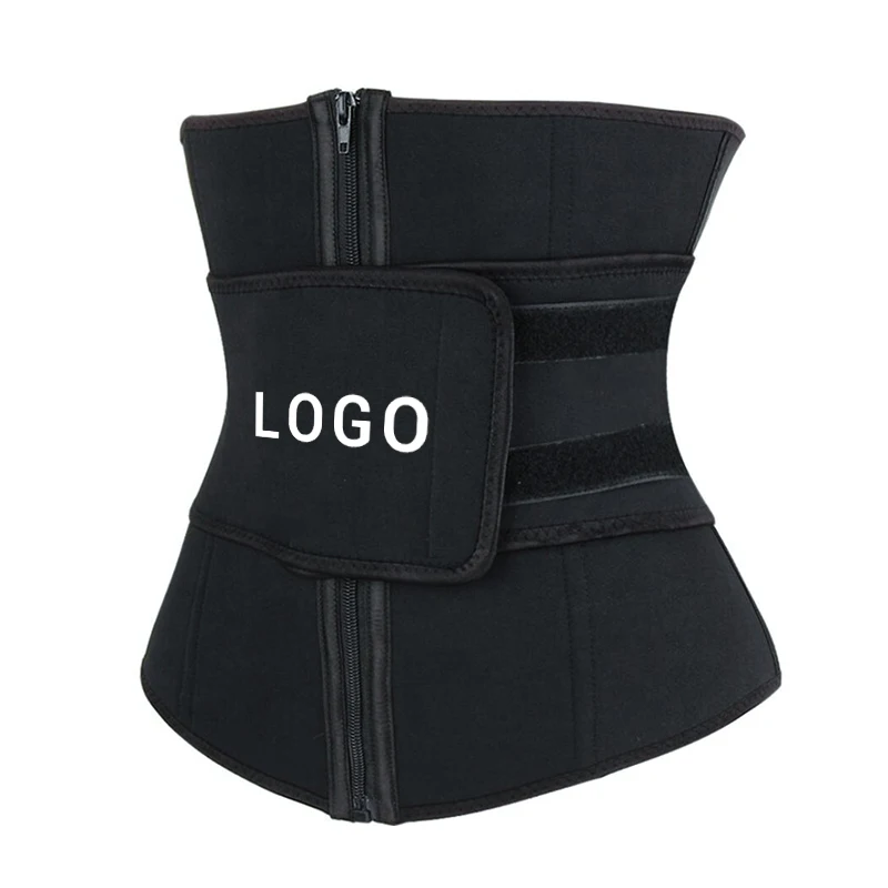 Private label Oem Low MOQ Custom Logo Body Building Corset Belt Slimming Loss Weight Zipper Women Waist Trainer
