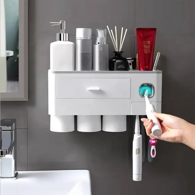 Professional Manufacturer Toothbrush Holder Rack Toothpaste Dispenser Toothbrush Holder