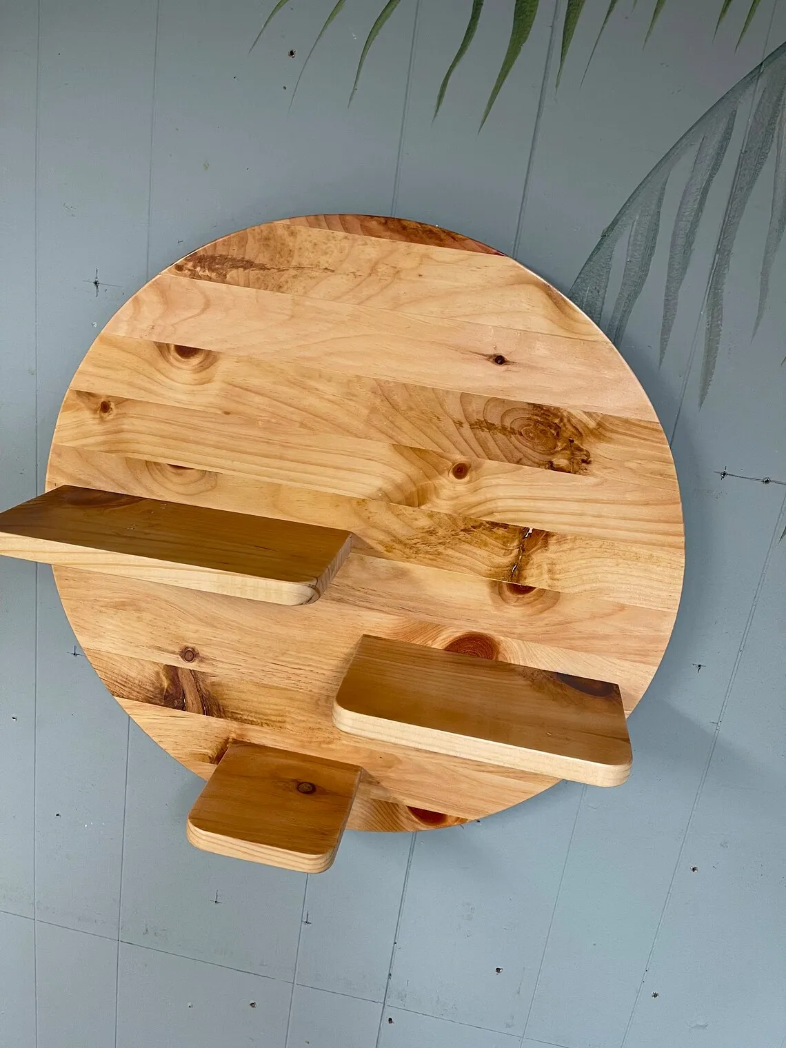 22 Inch Floating Plant Shelf Knotty Pine - Knotty Pine Plant Stand - Shelving for Walls - 5 Inch Shelves