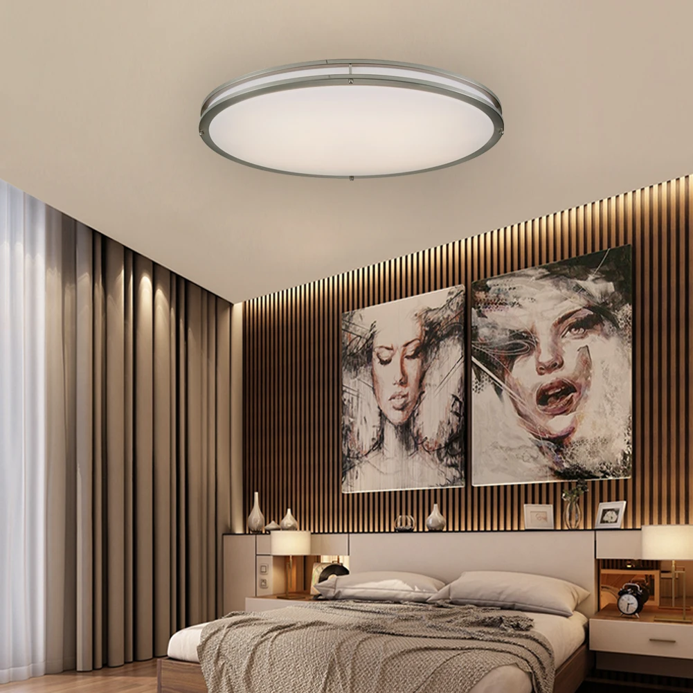 32inch Round White Acrylic Bronze Large Size Ceiling lamp 3000K  2*T8-17W/LED 50W Ceiling light with ETL certificate for office