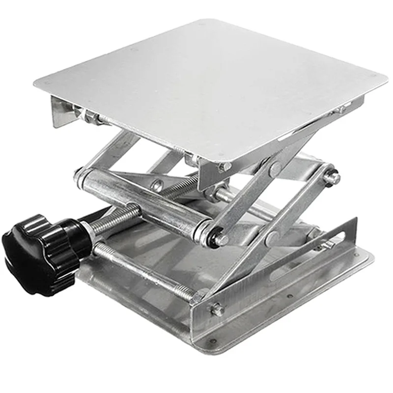 100*100mm Hand Lifting Stainless Steel Mini Vertical Lift Table Scissor  Laboratory Support Jack Platform