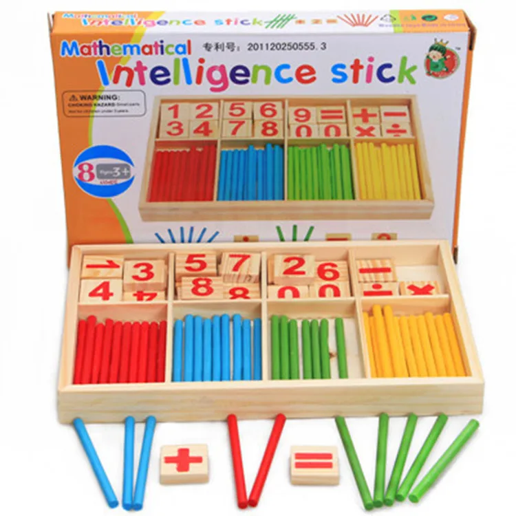 Children Montessori Math Number Counting Sticks Puzzles Games Wooden Baby Early Educational Learning Toys For Kids Boys Girls