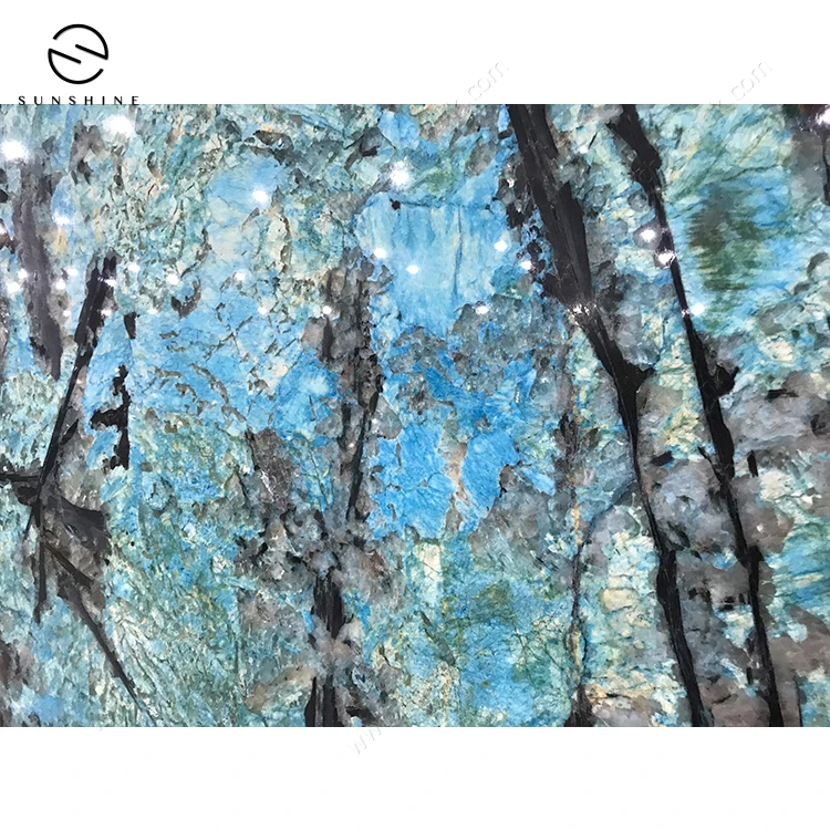 Luxury Natural Rare Blue Danube Marble Stone Slab for TV Background