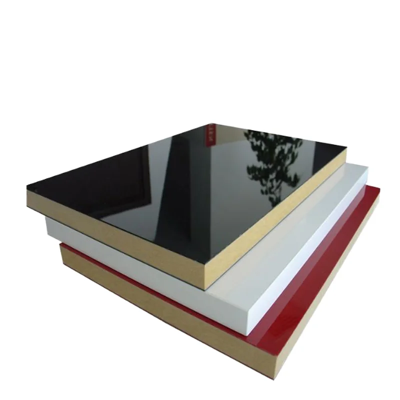 High Density White High-Gloss PET Film MDF Board For Interior Furniture Decoration