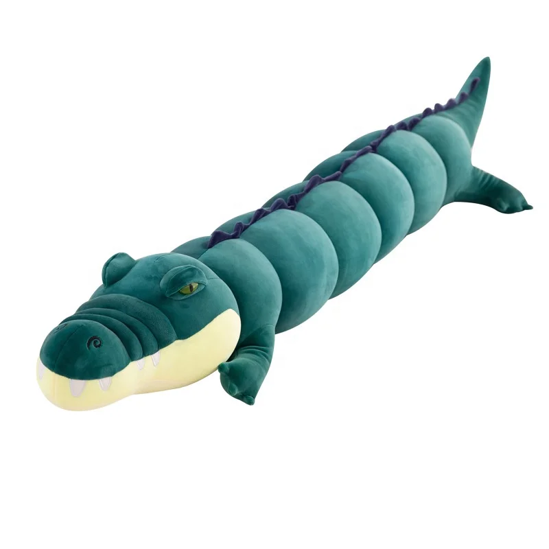 Greenmart cpc Hot Selling Custom Stuffed Animal Stretchy Crocodile Plush Toy Sleeping Crocodile long pillow alligator plushie