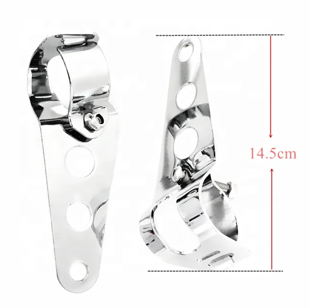 Universal Custom Bike Motorcycle Metal Headlight Clamp Bracket Side Mount Holder Black