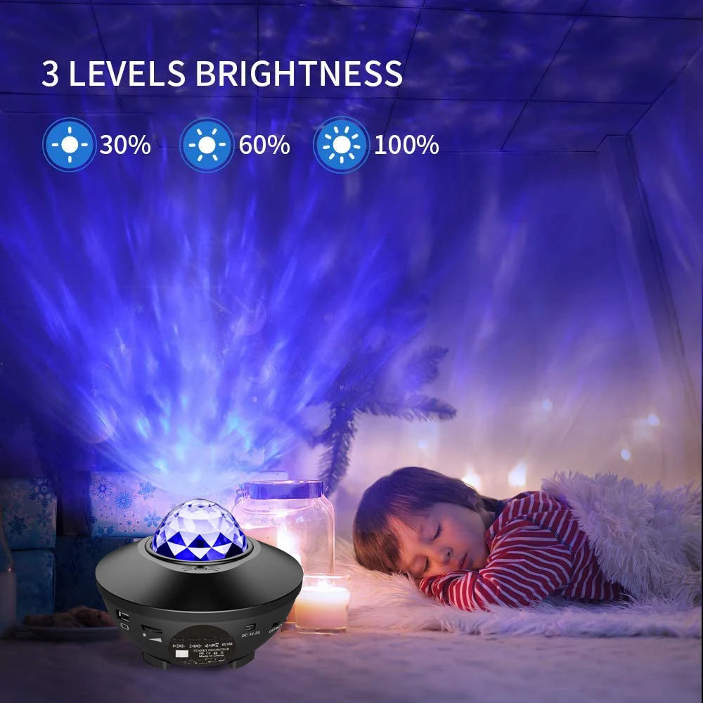 
A wholesale Remote Controlled BlueToo Music LED Laser Sky Starry Projector Night Light Star Galaxy Multicolor christmas tree 