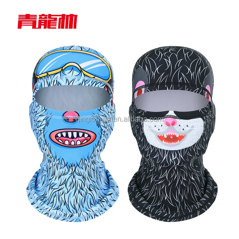 Qinglonglin Custom Kids Ski Mask Snowboard Balaclava Sublimation Print Head Protection for Kids