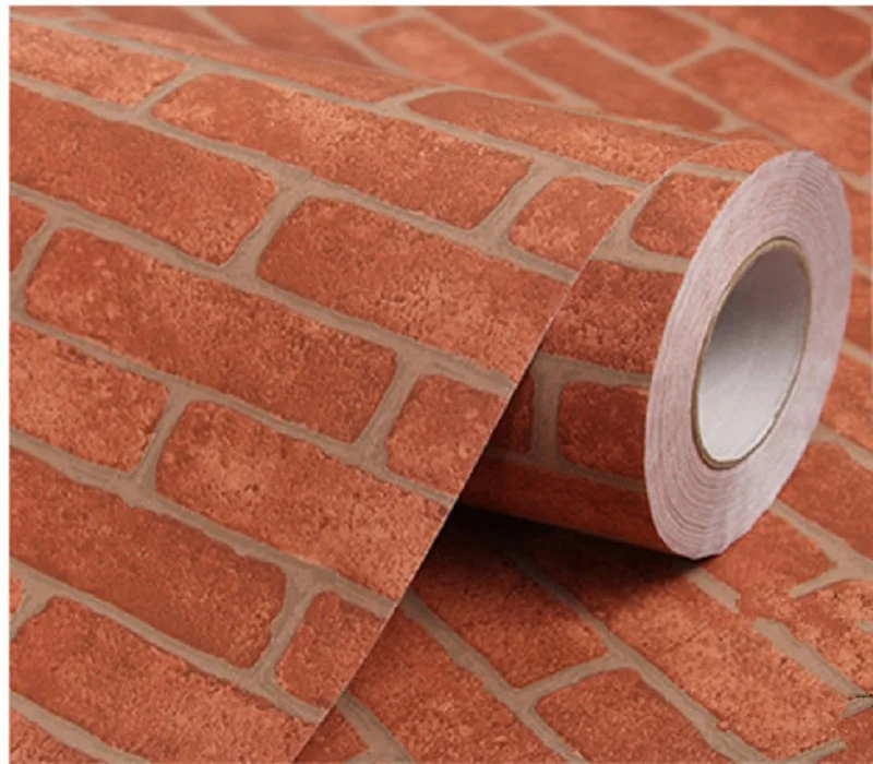 marble design decoration pvc self adhesive brick wallpaper for bedroom