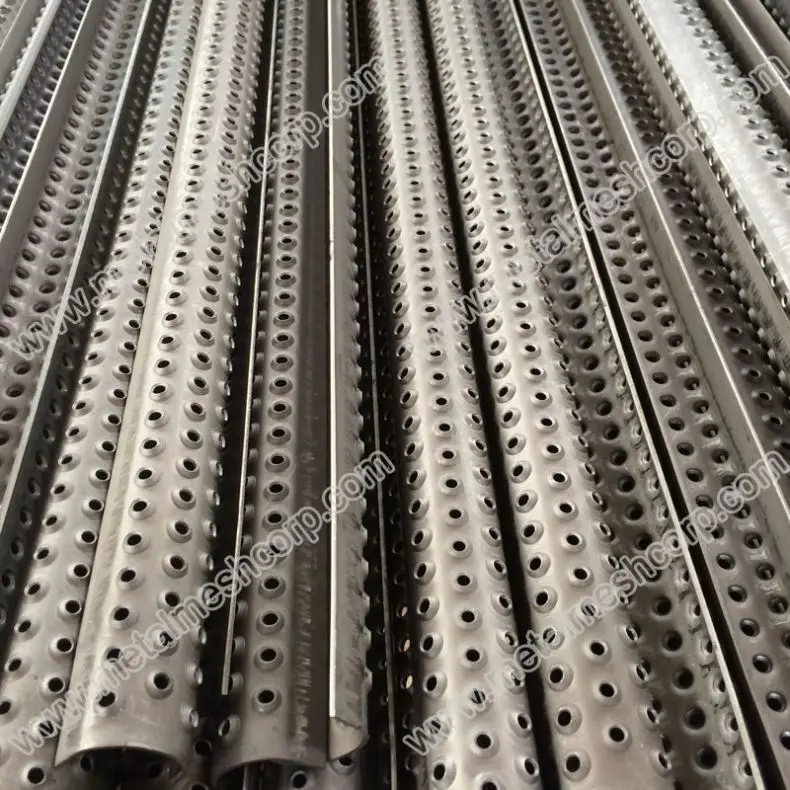 Steel Monkey Bar Ladder Rungs Extruded Hole Stainless Steel Ladder Rungs Knurled Steel Ladder Rungs