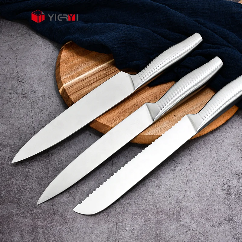 YIERYI 9 PCS High Quality Stainless Steel Knife with Hollow Handle Kitchen Knives Set