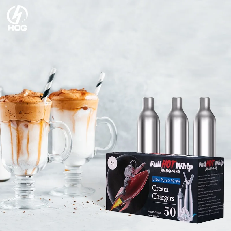 Wholesale Market Price Dessert Tool Whipped Cream Charger 100% Food Grade 8g Flavoured Steel Cream Chargers