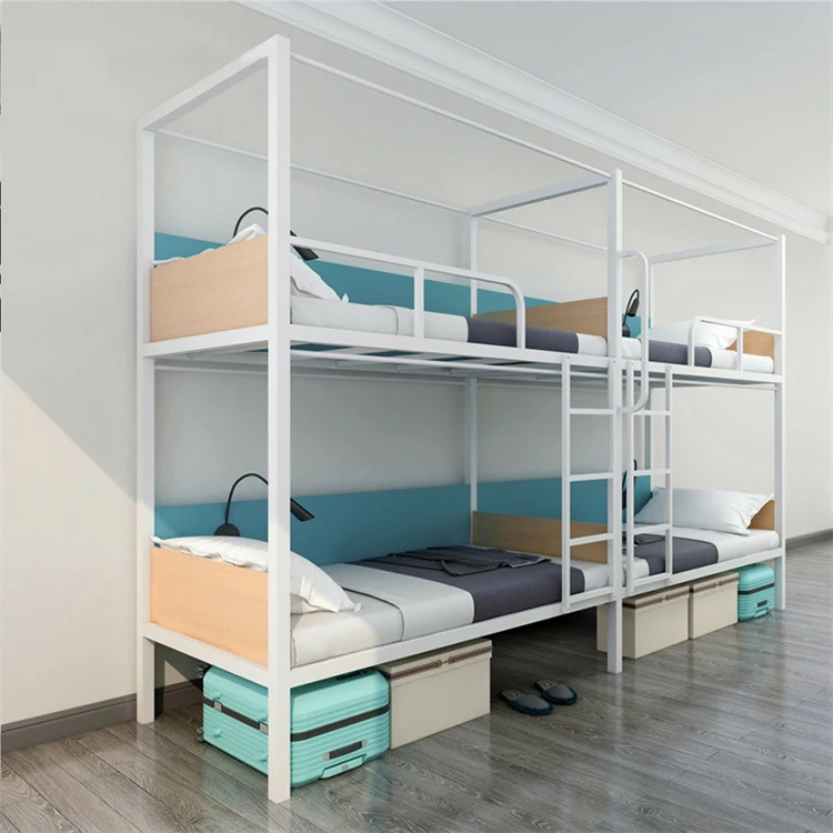 Металлическая двухъярусная кровать Twin/Twin односпальная прочная и эстетичная для учебных заведений