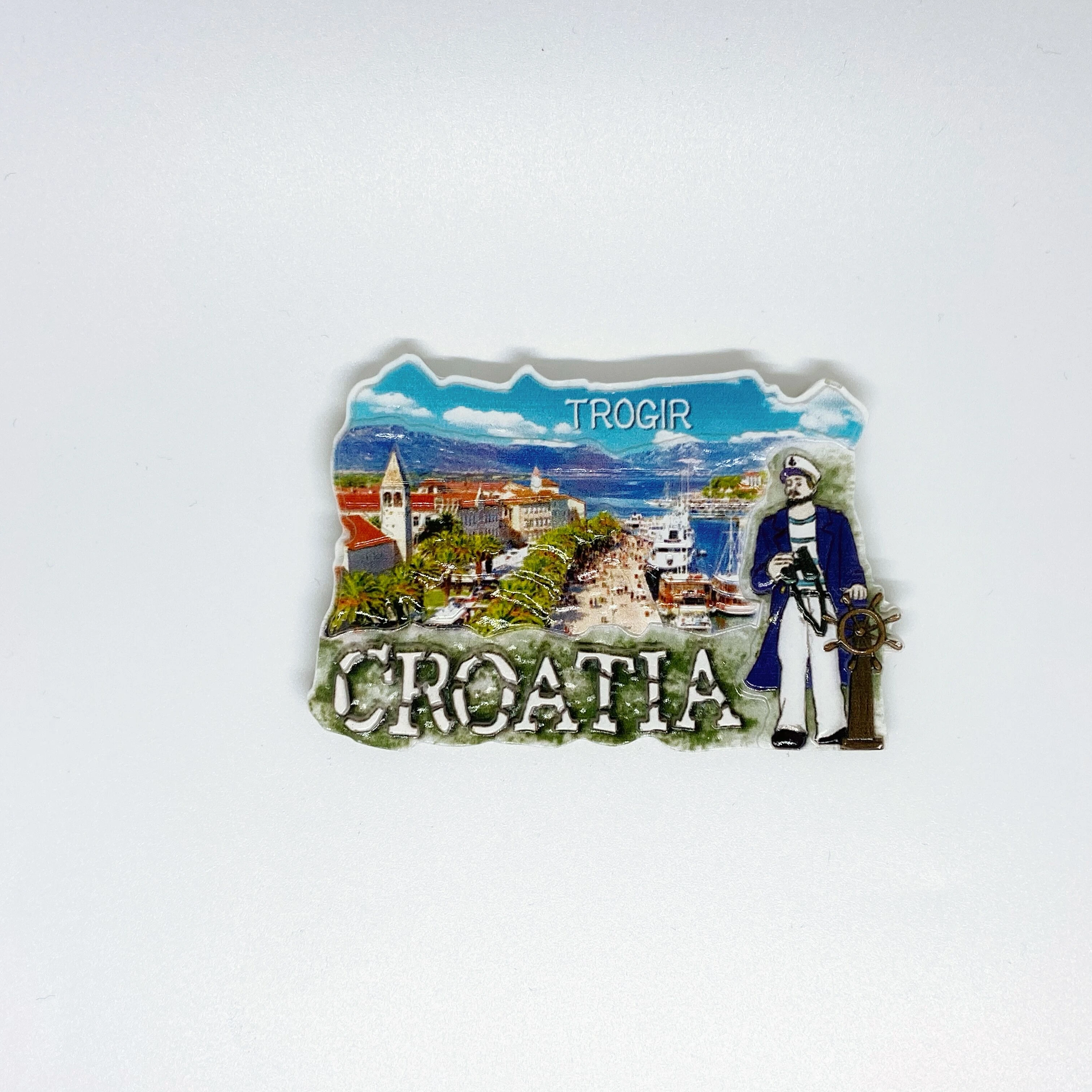 YIWU BaiWen Manufacturers  promotional croatia  view sea machine souvenir resin fridge magnet   tourist gift