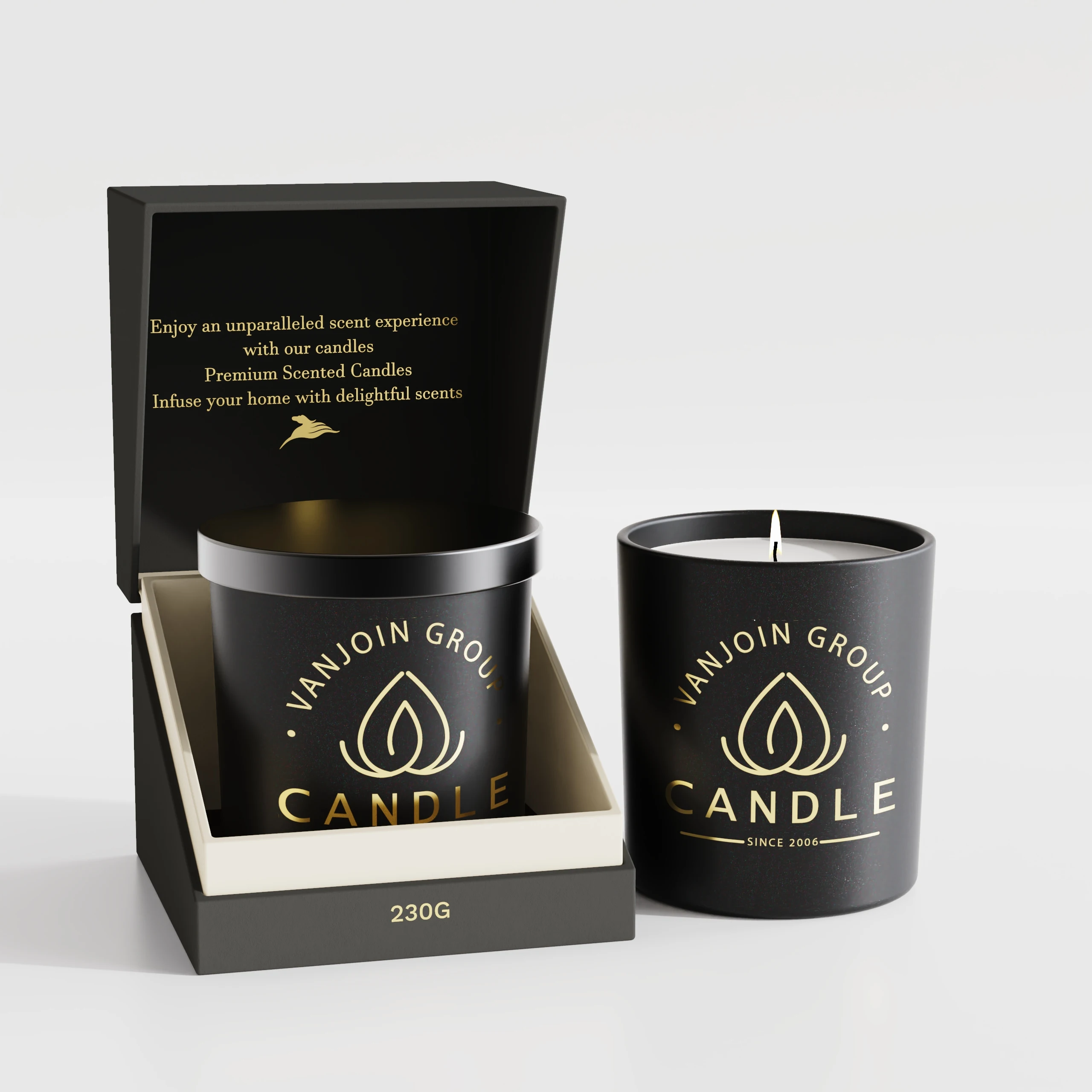 Custom Luxury Black Cylinder Cardboard Gift Box Tube Box packaging For Round Perfume Glass Bottle Scented product with Paper Bag