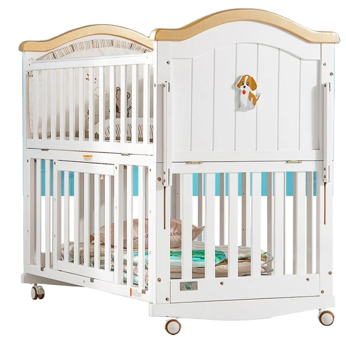 
NO.1205 European style Adjustable Popular Wooden Baby Swing Cots Baby Crib for Kids 