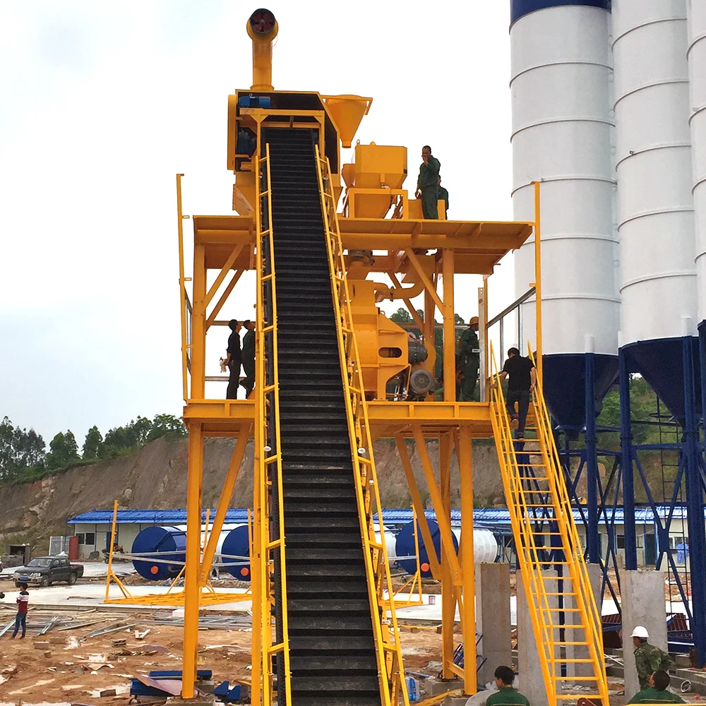 High Output HZS120 Ready Mix Concrete Mixing Plant 120m3/h Stationary Type of Concrete Batching Plant with Belt Conveyor
