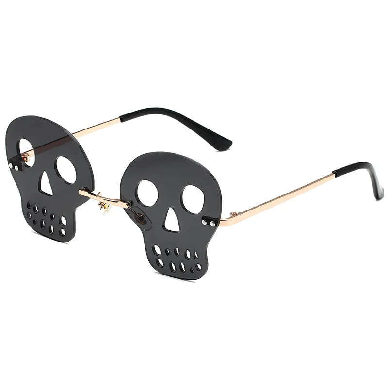 2023 new frameless skeleton funny sunglasses party dance sunglasses cross-border glasses Halloween Ball Exclusive Glasses