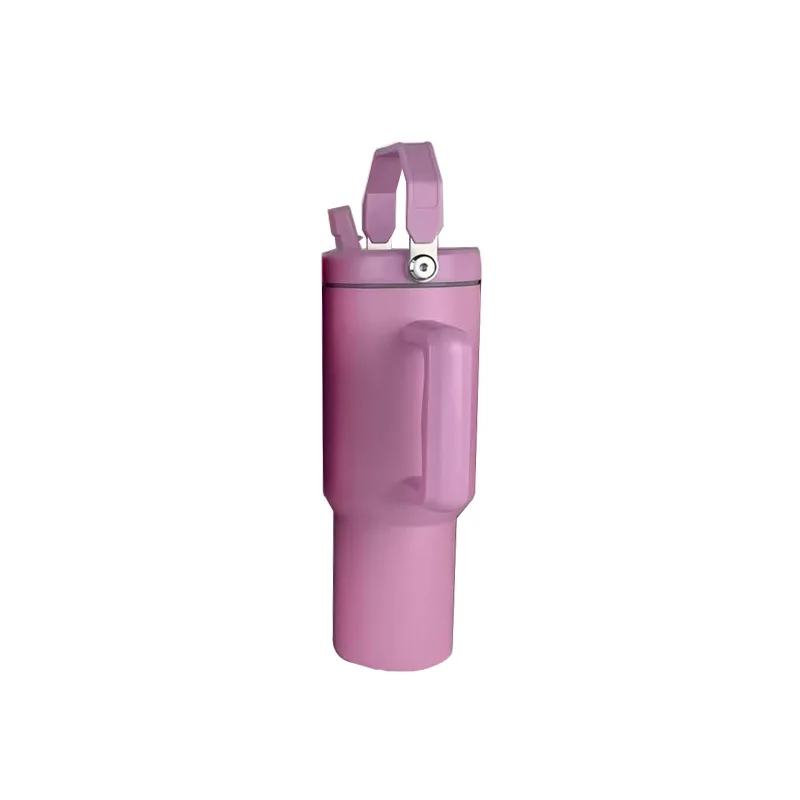 Handle Leopard Engraved Customize 40oz Stainless Steel Mug With Handle Sublimation Lid Straw Tumbler