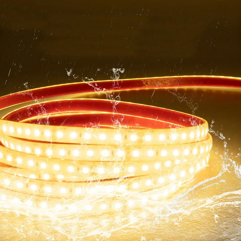Wholesale Outdoor Decoration PVC Flexible double Row Light Strip Reel Waterproof IP67 SMD 2835 Rope 110V 220V Led Strip Light
