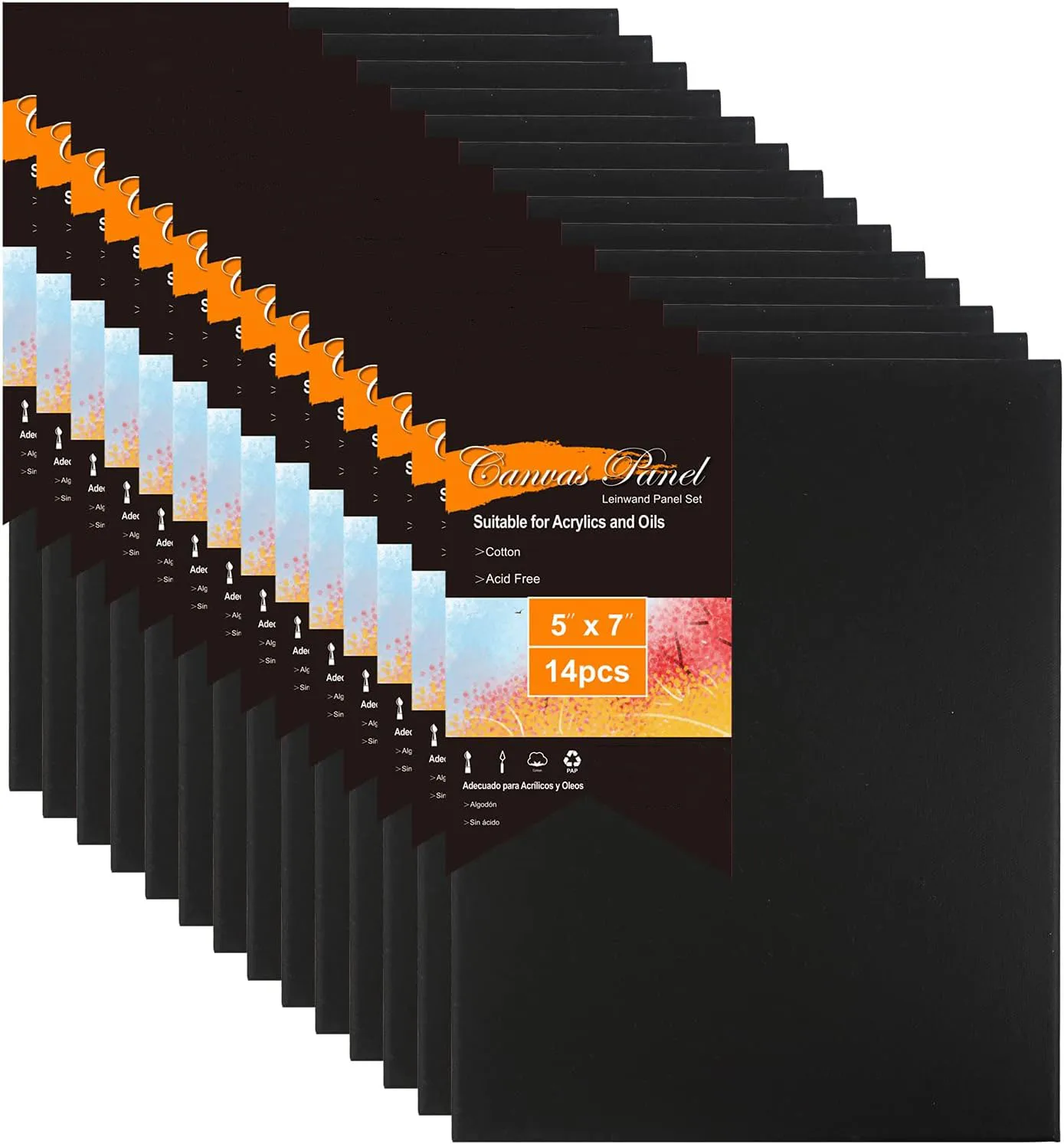 100% cotton acid-free black canvas board art supplies painting canvas panel board pack canvas boards whole