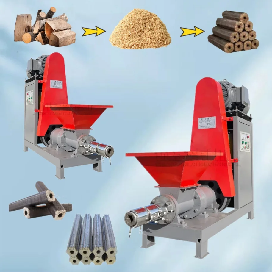 Wood Waste Briquetting Press Machine Sawdust Charcoal Making Machine For Cooking Biomass Wood Sawdust Briquettes Machine