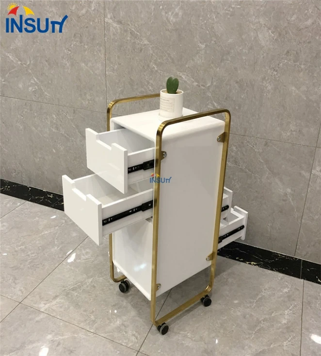 Modern design free sample white trolley simple small gold and black carts trolleys for sale