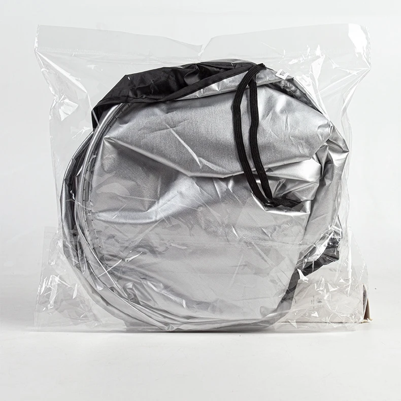 Hot Sale Silver Polyester Two Round Car Front Window Sunshade With Uv Rays And Sun Heat Protection Foldable Design