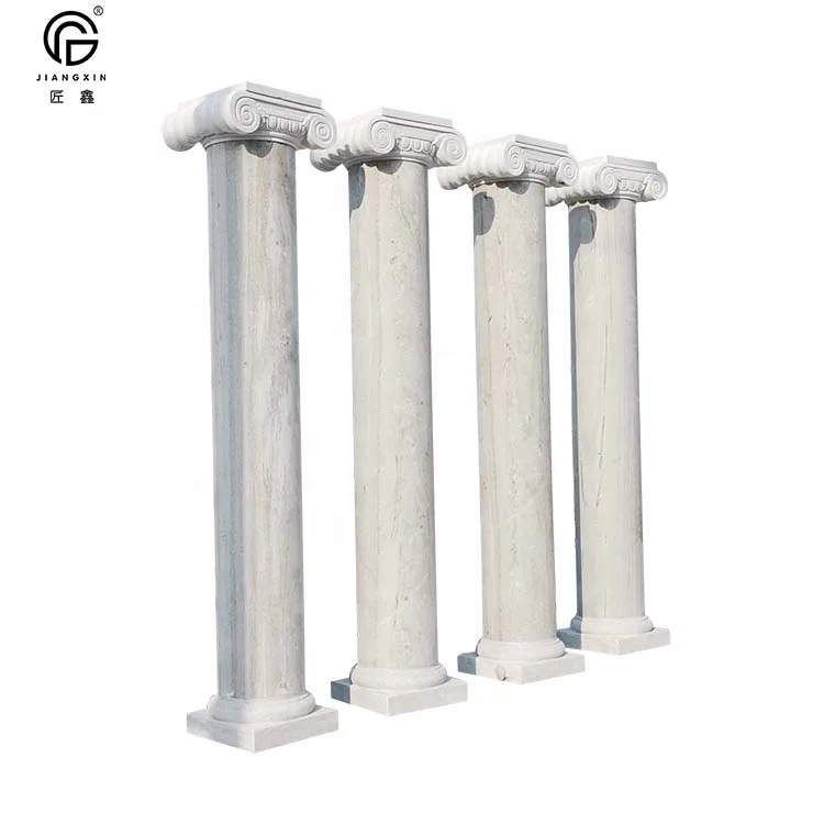 Custom beautifully hand carved white marble roman columns for sale